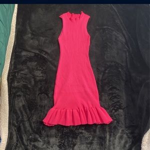 Tank top dress with ruffled bottom
